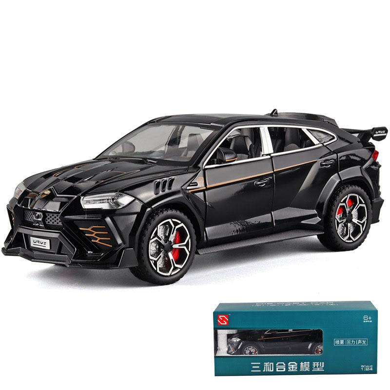 1/24 Scala Lambo Urus Modello in lega di auto SUV fuoristrada pressofuso  Spray Toy Car, con simulazione di suoni e luci, giocattoli per bambini  regalo