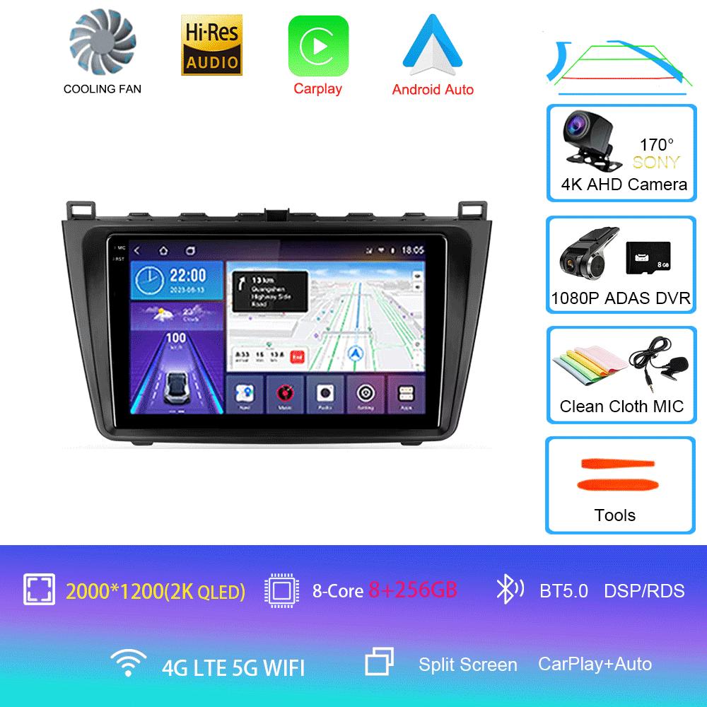 Android14 Carplay Auto For Mazda 6 GH 2007 2008 2009 2010 2011 2012 Multimedia GPS Car Radio Video Player Stereo 2din Head Unit