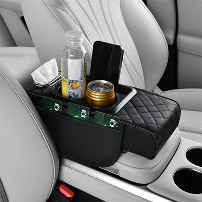 Portable Center Console Armrest Cushion Multifunctional Car Armrest Pillow Storage Box Universal