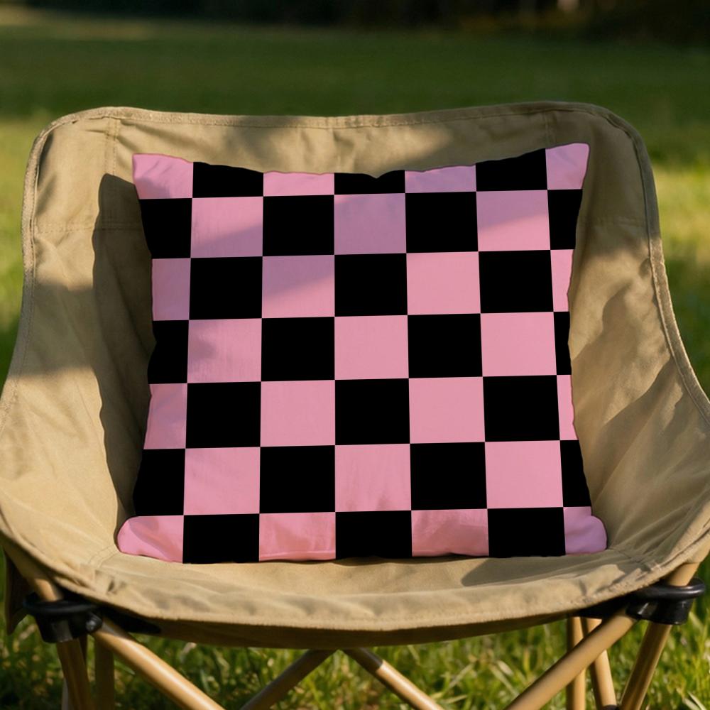 Fashion Plaid Cushion Cover Soft Reversible Durable Pillow Cover MultiScene Use for Home Car Daily Comfort