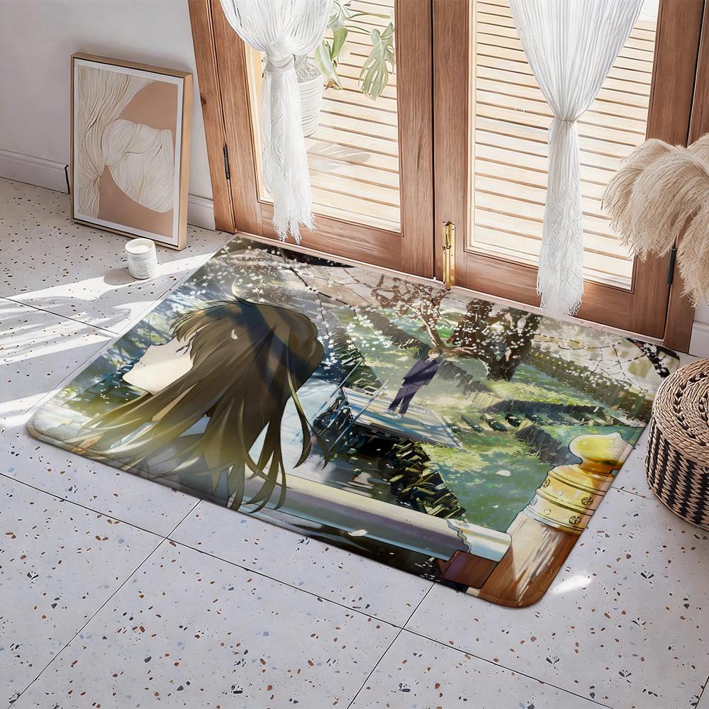 

Anime T Tsuki ga Kirei Floor Mat Eco Flannel Doormat Non Slip Odorless Indoor Floor Rug Soft Short Plush Home Mat 50x80cm
