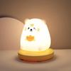 LED Night Lights for Children Bedroom Cute Animal Pig Rabbit Silicone Lamp Touch Sensor Dimmable Child Holiday Gift Rechargeable
