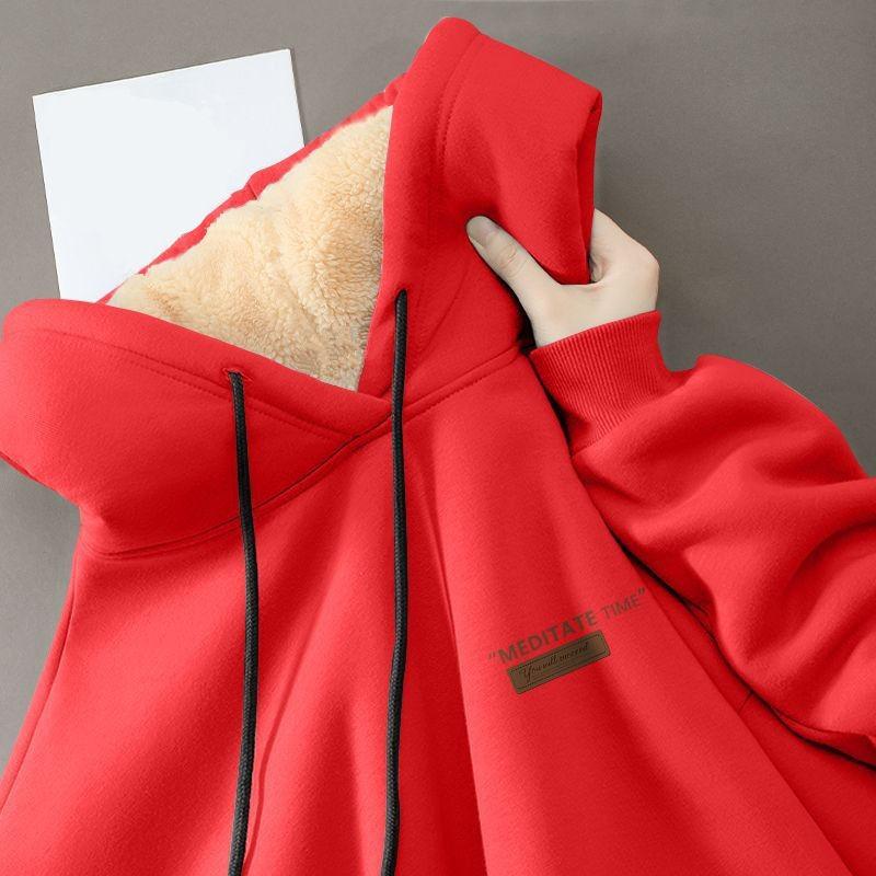 Pár Zimní Mikina Beránčí Rouno Mikina s Kapucí Jednobarevná Stahovací šňůrka s Elastickými Manžetami Dámská Pánská Podzimní Zimní Top