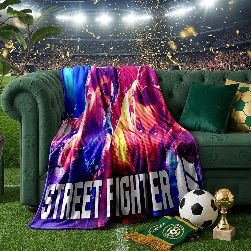Fighter Game Throws Blanket Flannel Blankets Plush for Couch Bed Gifts for Men Women Travel Picnic Blanket Christmas Fan Gifts