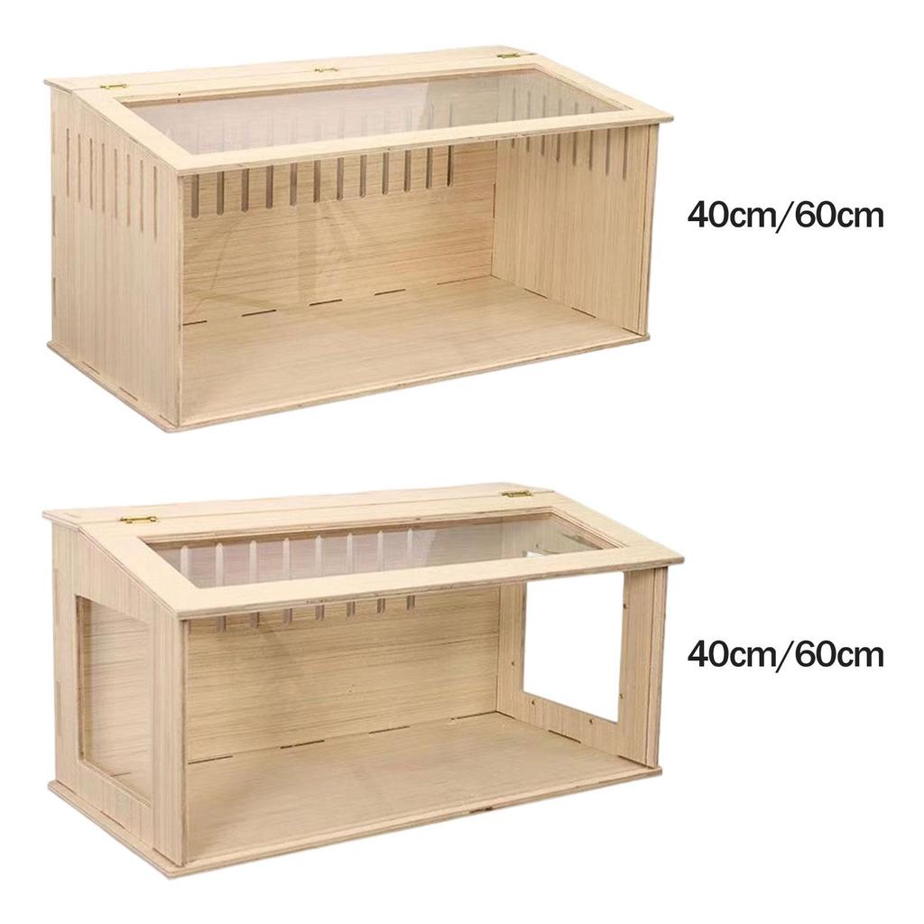 Holz Hamsterkäfig Hamster Lebensraum Kleintierkäfig Öffnungsbare Oberseite Versteck Nistkasten für Hühner Futterbox für Reptilien