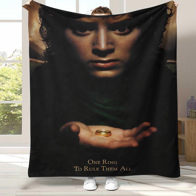 Retro L-Lord of The Rings H-Hobbit Flannel Blanket,Ultra Soft Warm Plush Throw for Home Bedroom Bed Sofa Cover Office Picnic