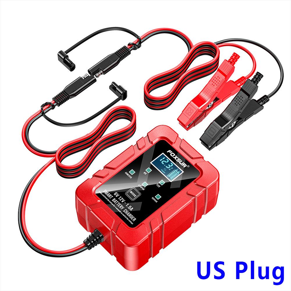 6V 12V 1.5A Automatic Smart Trickle Battery Charger Maintain Motorcycle Battery for Lead-acid GEL AGM SUV Boat for Honda