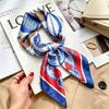 Women's French Retro Cashew Silk Scarf - Versatile Square Scarf & Ribbon Headscarf