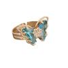 New European American Multicolor Three Dimensional Butterfly Ring Ladies Stylish Jewelry Personality Trend Hand Accessories