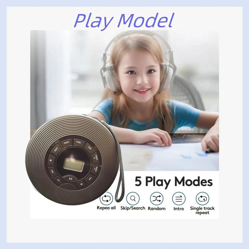 Tragbarer CD-Player Mit Lautsprecher – USB-aufladbar, 1500 MAh, Anti-Skip, AUX-Eingang