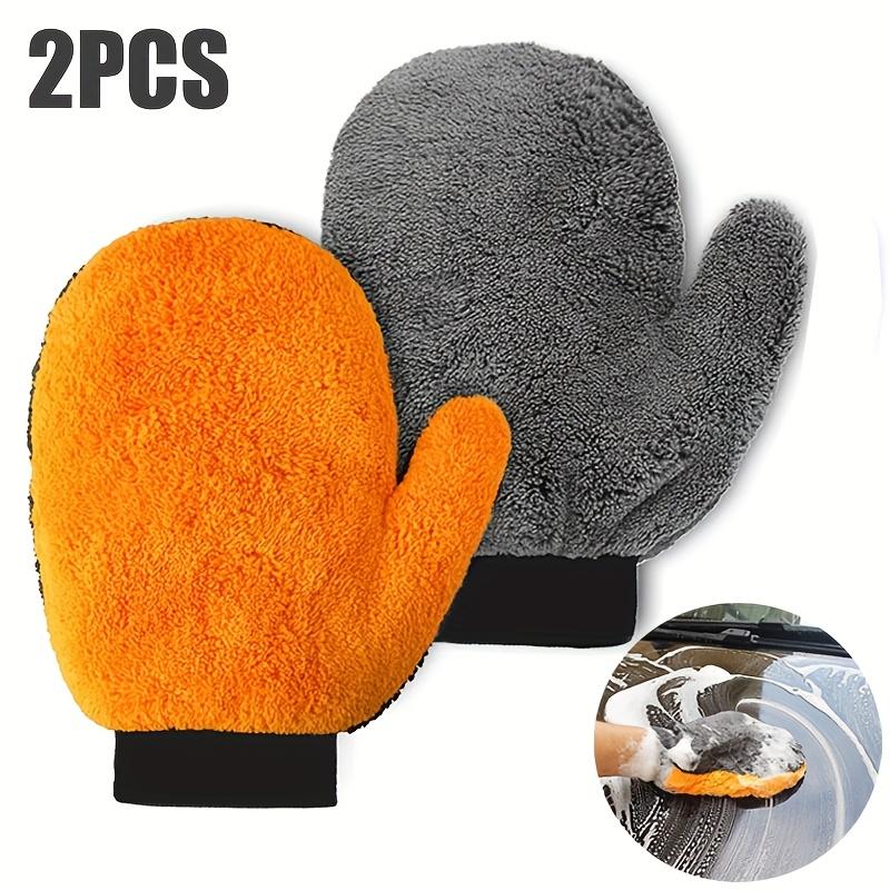 Car Wash Car Gloves Reusable Double-Sided Wash Car Washing Gloves Car Body Window Tire Cleaning Glove Strong Water Absorption