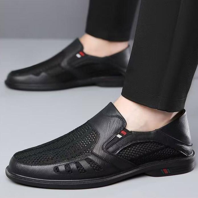 Nuove Scarpe Estive Traspiranti in Rete – Scarpe Slip-On in Pelle Traspiranti con Design Traforato