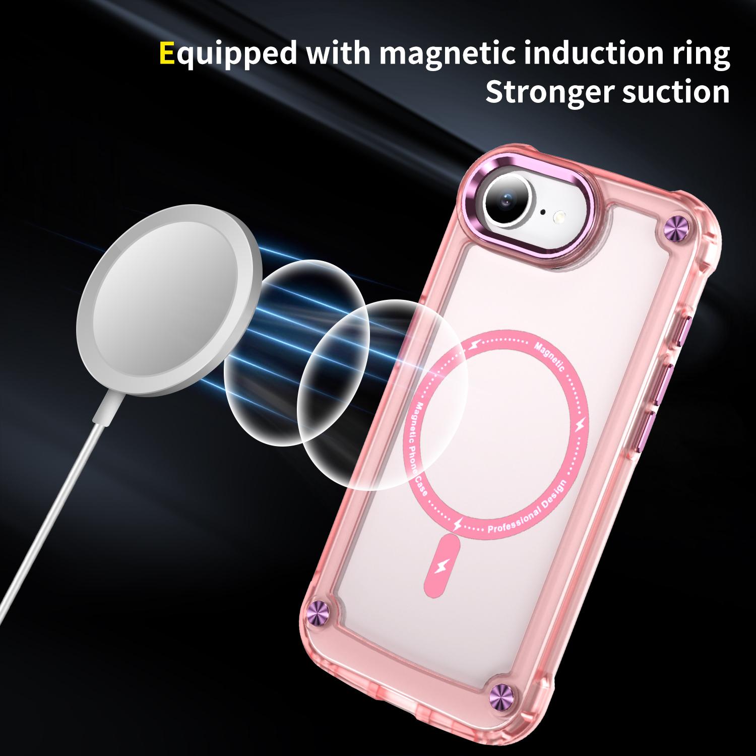 

For iPhone 16e Case Magnetic Skin Touch TPU+PC Phone Cover Purple
