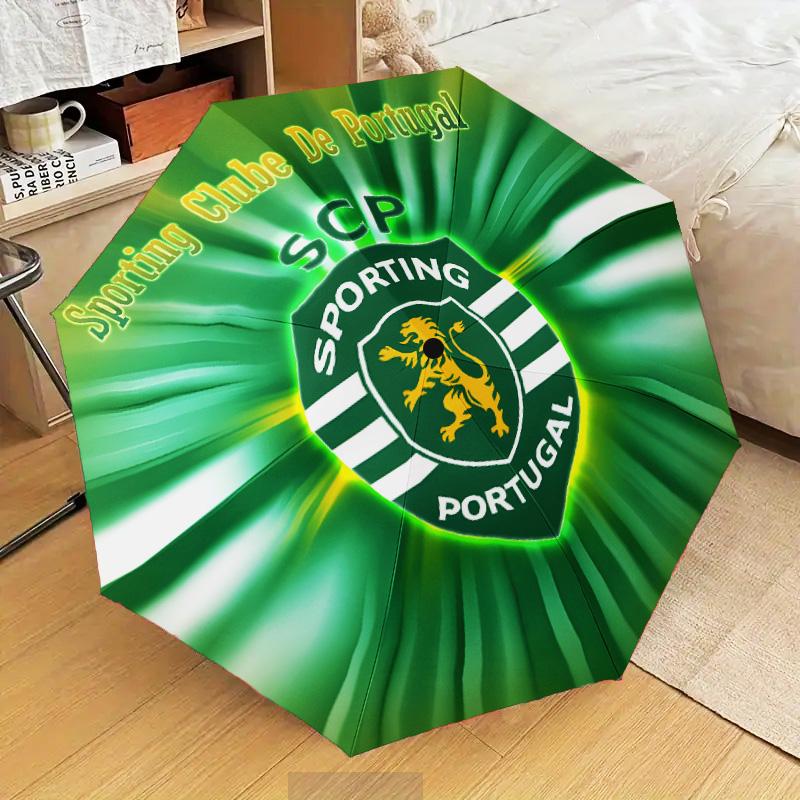 Sporting football Crest Automatic Folding Umbrella - 8-Rib Travel Umbrella with Auto Open/Close & Portable Gifts for holidays or birthdays