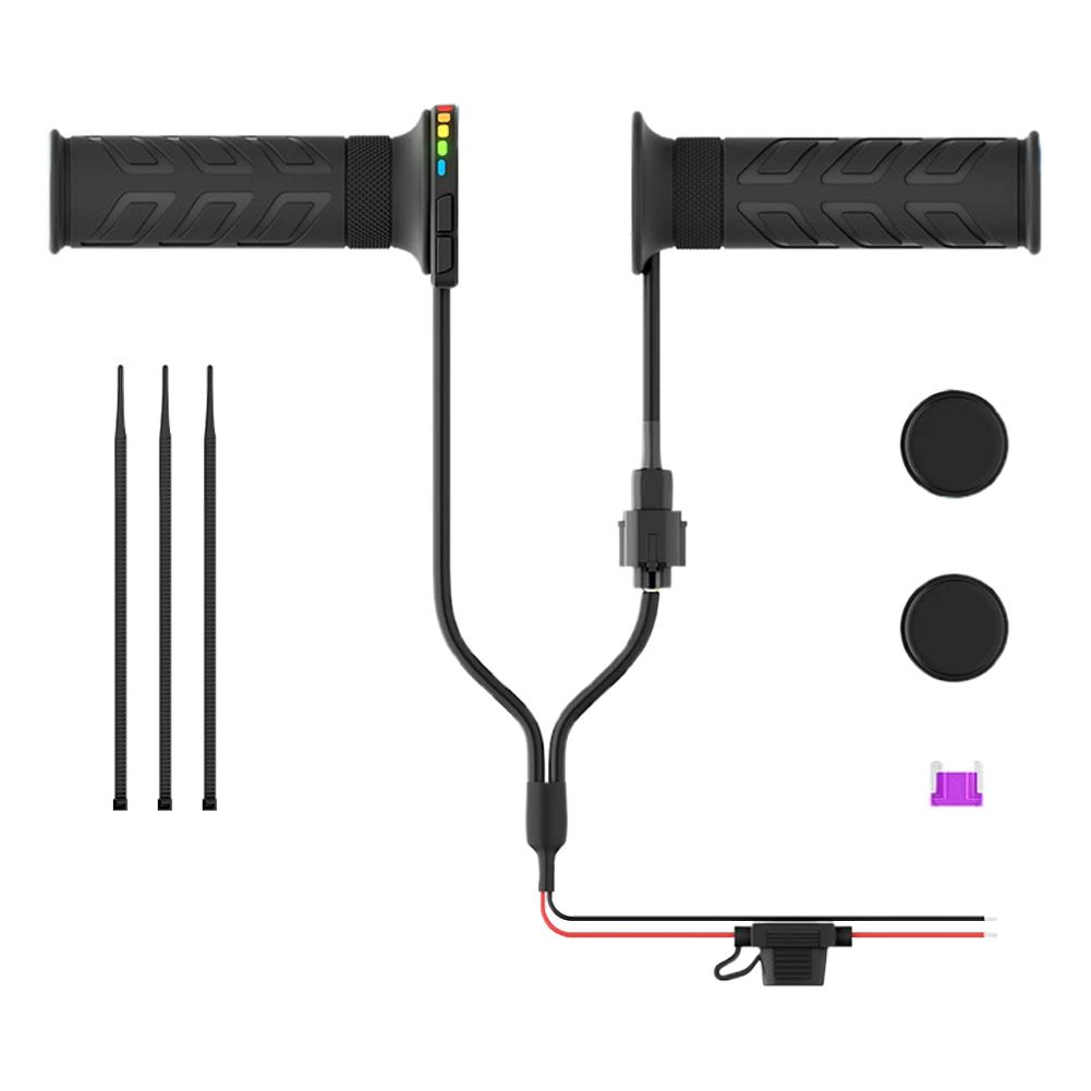 

NEW Universal Motorcycle Electric Bike Heated Grips Memory Function 5 Level Adjustment Overheat Easy Installation