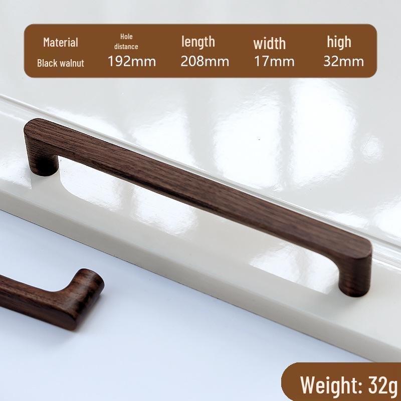 Minimalist Solid Wood Cabinet and Wardrobe Door Handle