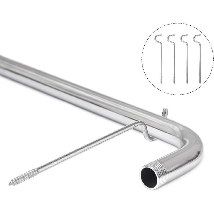 4 Pcs Single Curtain Rod Support, Curtain Rod Bracket Metal Curtain Rod Support Hanger Without Screws for Curtain Rod