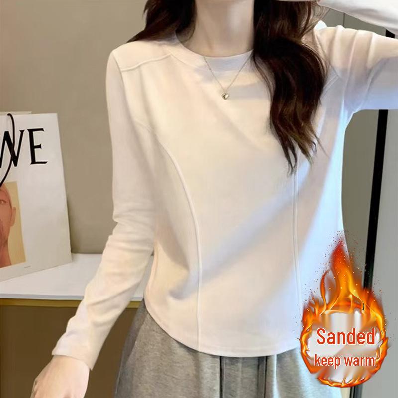 

Autumn/Winter 2024 Women s Warm Slim Fit Long-Sleeve Brushed Cotton Base Layer Shirt Extra Large білий