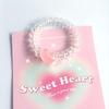 Clear Wing Heart Hair Ring: Cute Seamless Peach Heart Phone Ring Hairband - No Damage Hair Accessory for Girls