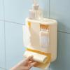 Space Saving Wall Mounted Tissue Box Plastic Garbage Bag Storage Rack Napkin Paper Case  Office