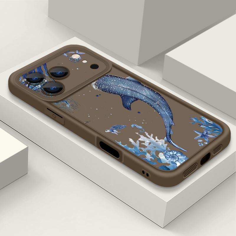 For iPhone 17 Pro Max Case Whale Coral Pattern Shockproof Silicone Soft Cover For Funda iPhone 16 Pro Max 11 12 13 14 15 16E Air