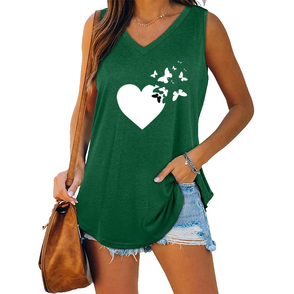 Summer Fashion Tank Top Women V Neck Shirt Ladies Casual Sleeveless T-shirt