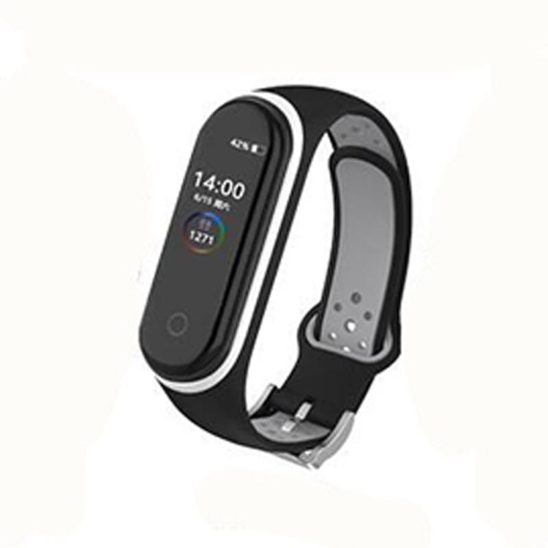 Çift Renkli Yuvarlak Delikli Watch Band Tokalı Bilek Kayışı XIAOMI MI Band için Yedek Bileklik