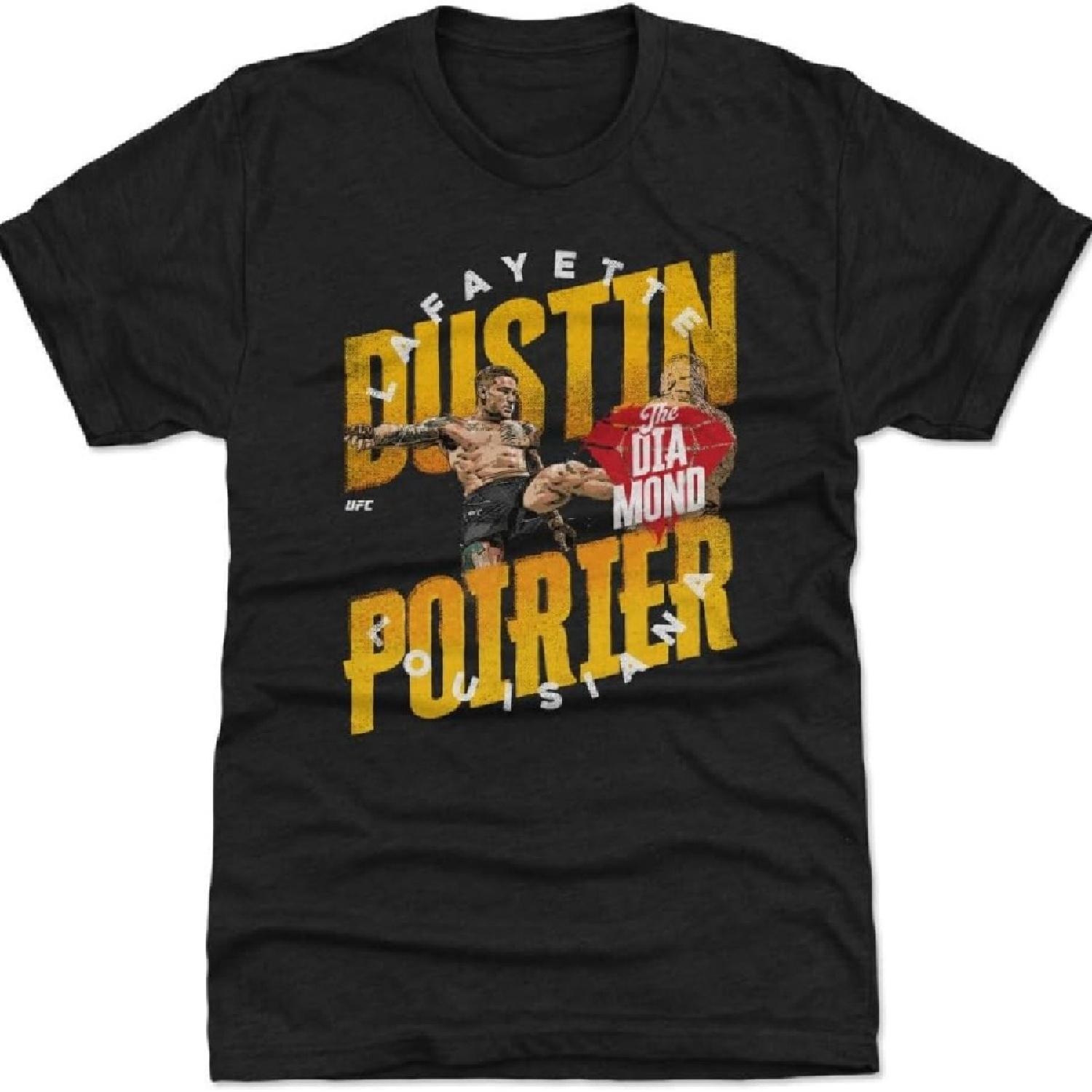 

500 LEVEL Мужская футболка премиум-класса UFC - Дастин Порье Лафайет Луизиана WHT XXXXXL чёрный