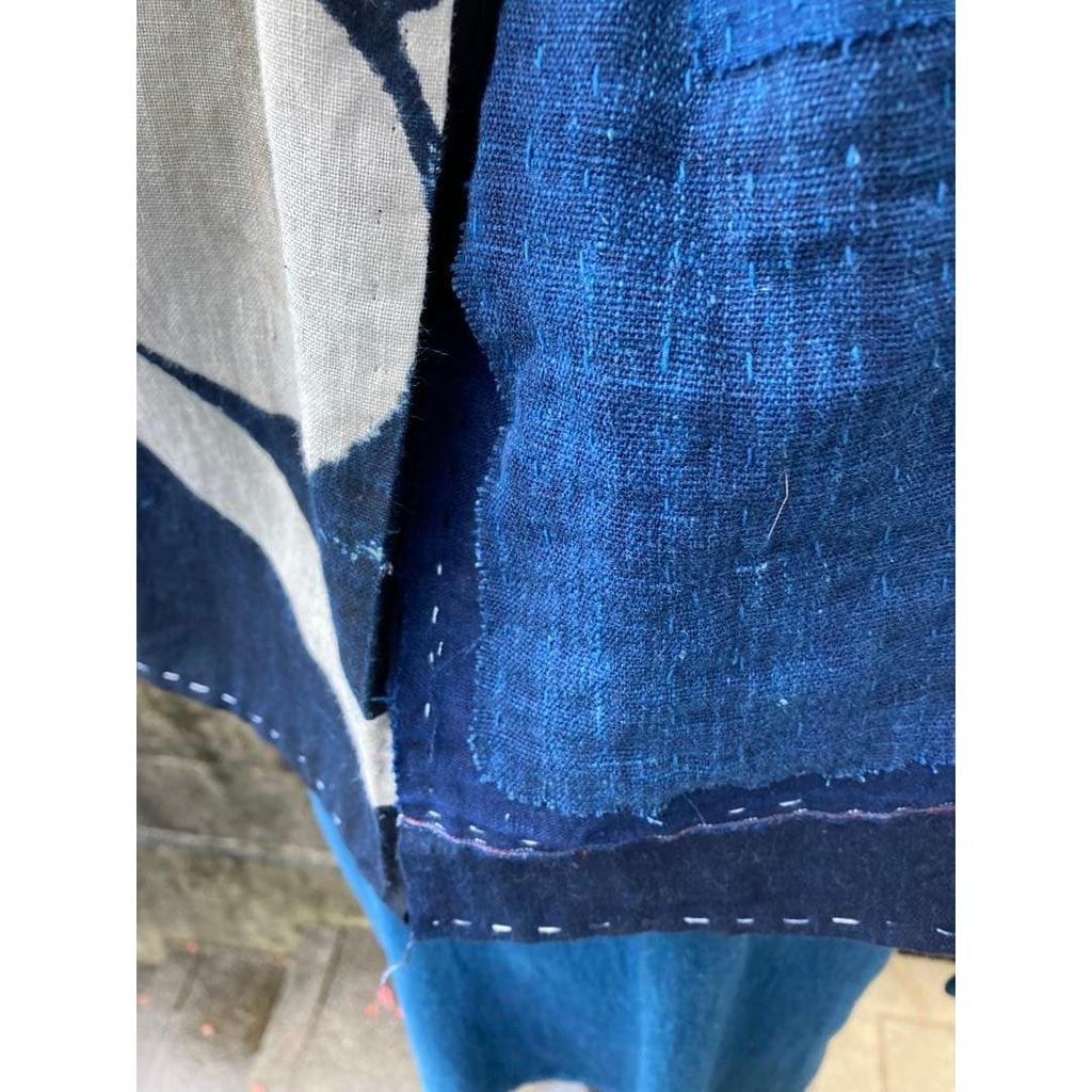 Used B33 Rags, Stole, Old Cloth, Remake, Indigo Dye, Tsutsugaki, Patchwork, Pieced Together