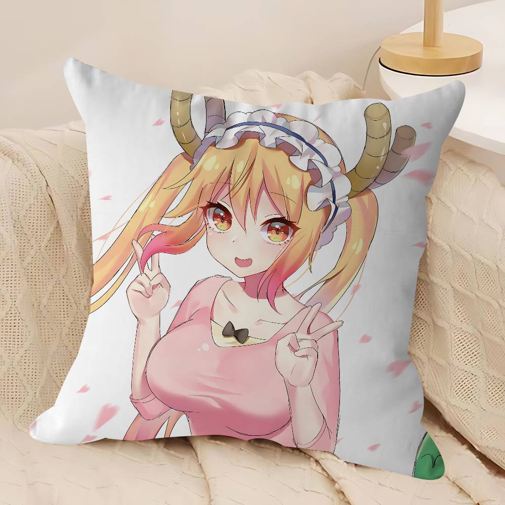 Anime D-Dragon-Maid Pillow Cushion Cover Pillowcase Living Room Sofa Home Decor Customized