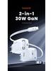 Tuqi 30W GaN Mini Folding Charger with Built-in Retractable Cable for Fast Charging Huawei & Apple Devices