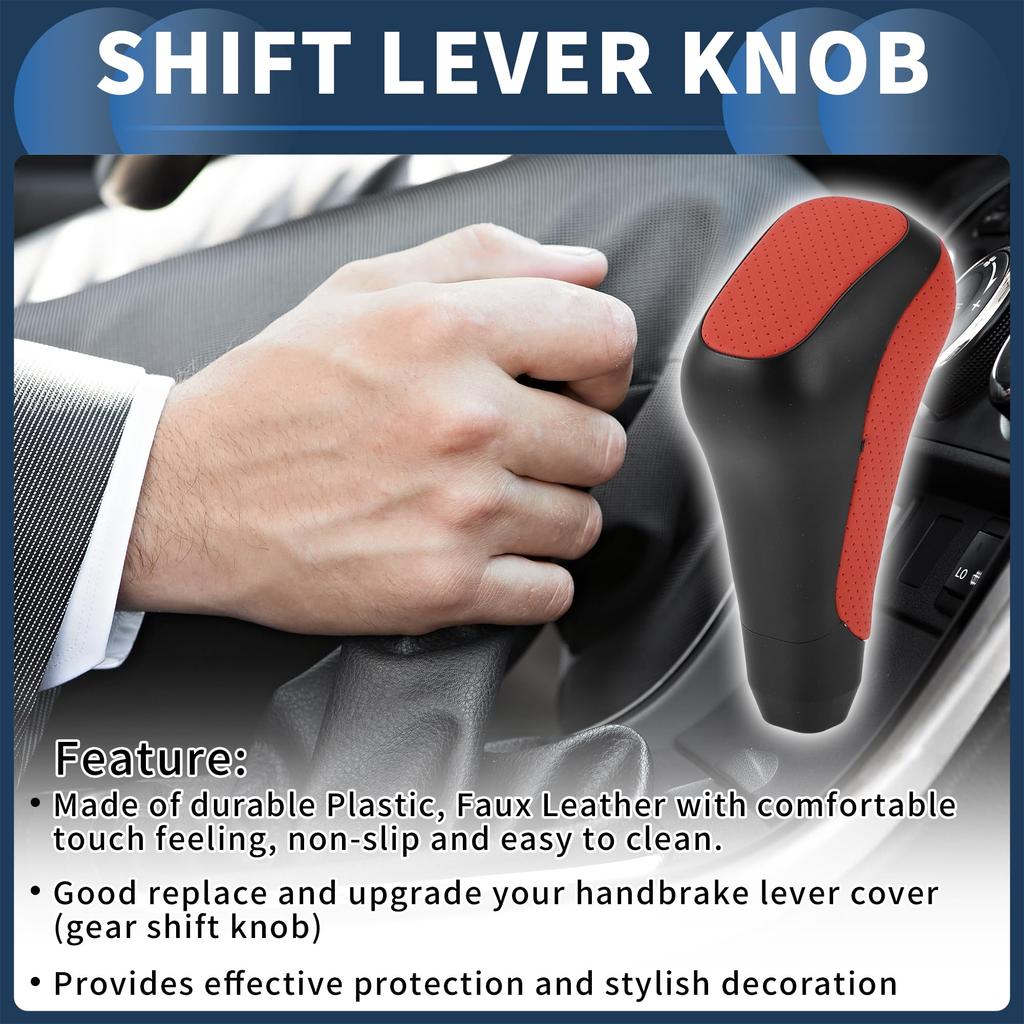 INFINAUTO Automatic Gear Shift Front Automotive Gearbox Stick Shifter Lever Knob for Toyota 4Runner Plastic Faux Leather Black 1pc Knob, 2012-2021,