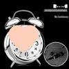 Luminous Silent Metal Ringing Alarm Clock for Student Dormitory or Children's Room, Rechargeable with Snooze Feature