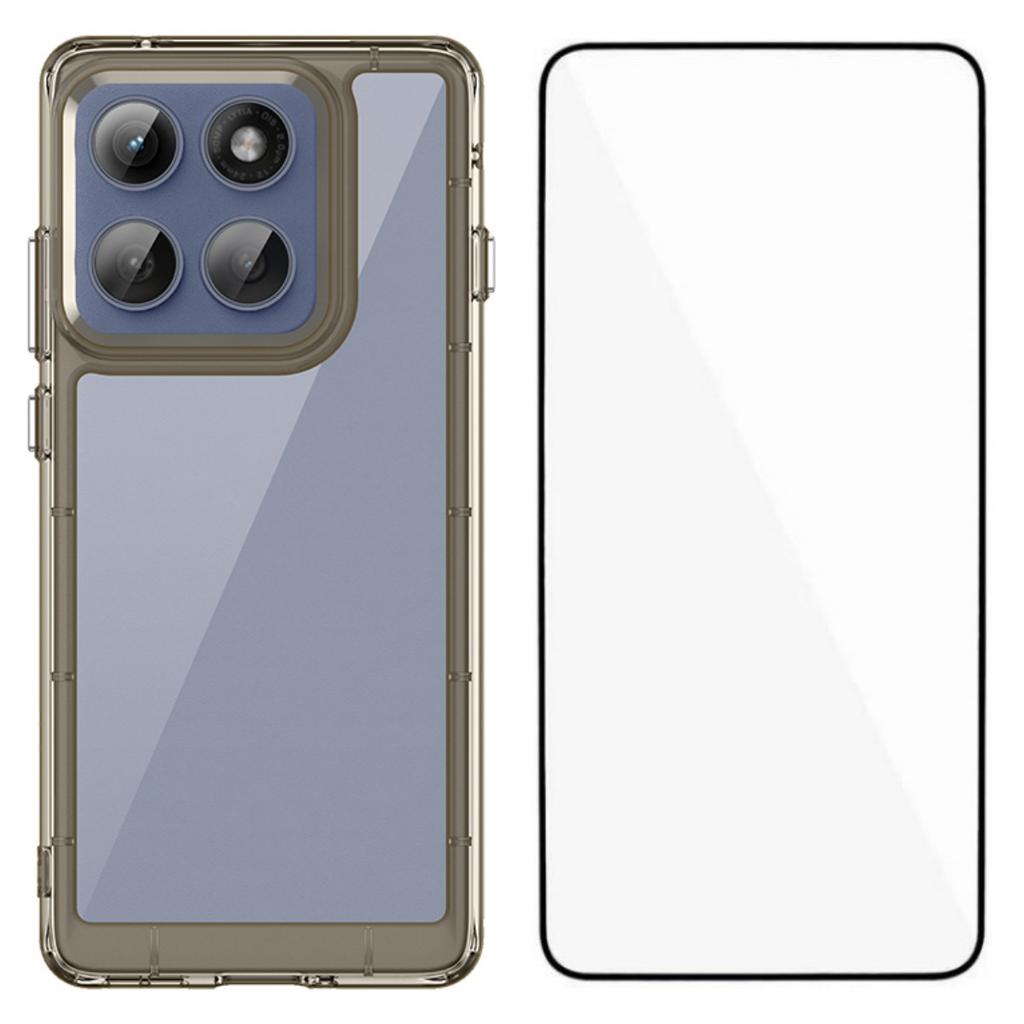 For Motorola Edge 60 Pro 5G Telefondeksel WANLONFENG XC-serien TPU Akryl-deksel med Herdet Glass (Stort linsehull)