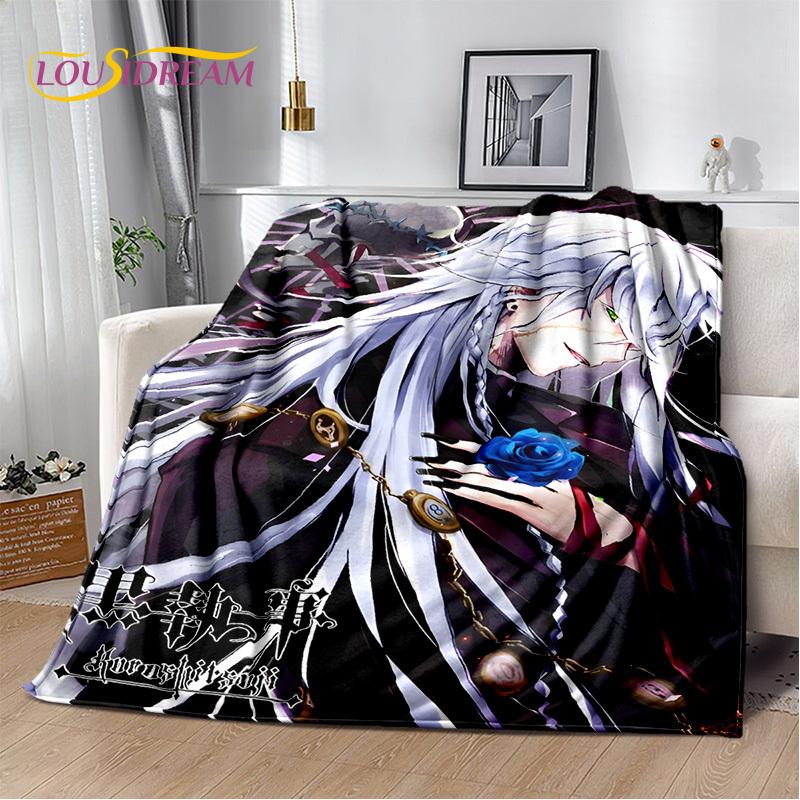 Cartoon Black Butler Anime 3D deka, měkká deka pro domácí ložnici pohovka pohovka piknik cestovní kancelářská přikrývka deka pro děti