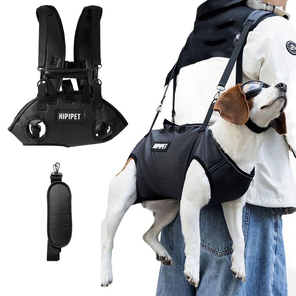 Adjustable Strap Dog Lift Harness Breathable Horizontal Hugging Backpack  Medium and Large Size