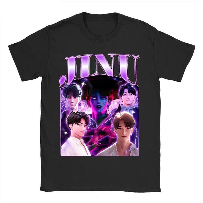 Mens Tshirt New American Harajuku Style Kpop Demon Hunter Tiger and Bird Demon Hunter Tiger Print Tshirt streetwear Unisex