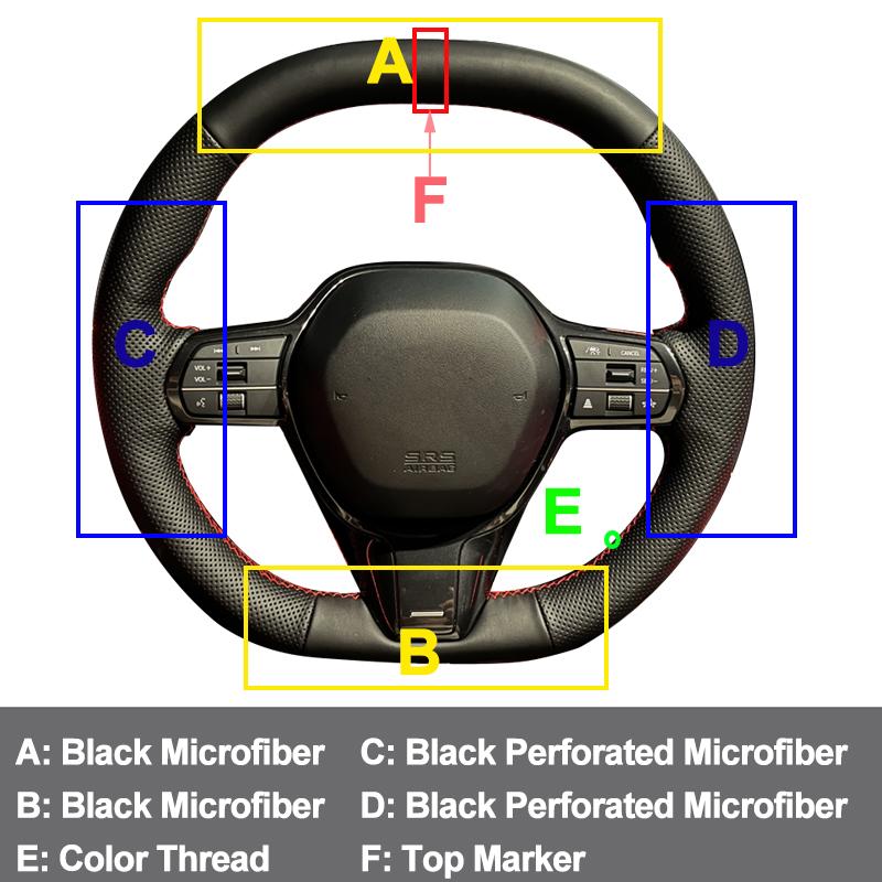 New DIY Hand Stitched Leather Steering Wheel Cover For Honda Ye P7 S7e:NS2 e:NP2 Classic Auto Interior Modified Accessories