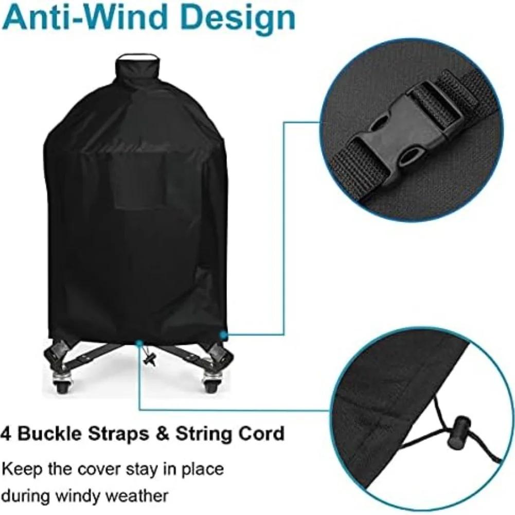 1PC Outdoor Barbecue Grill Rack Cover Plastic For 24-26 Inch Grills Heavy-Duty Waterproof Cover For XL Most Grills Accessories