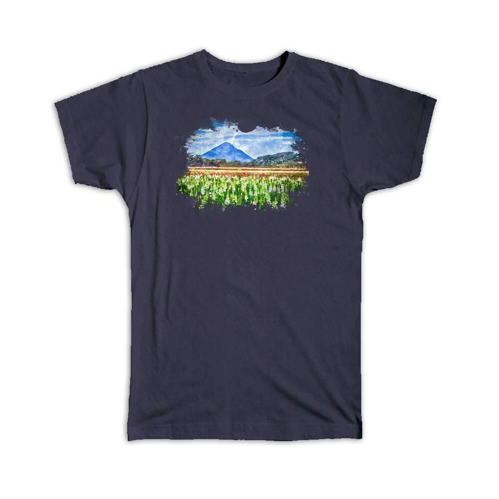 

Gift T-Shirt : Watercolor Scenary Mountain Flowers Frame M