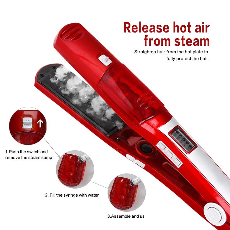 Profession Steam Hair Straightener Straightening Irons Brush Ceramic  Flat Iron Perfect Protection of Hair Straight Hair Iron