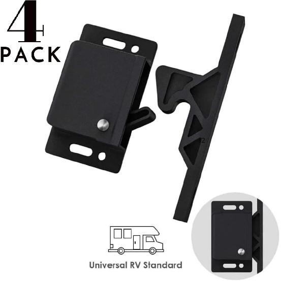MELLYK RV Drawer Latch, 10 LB Pull Force Holder for RV Cabinet Doors with Mounting Screws, 4 Pack Rv Drawer Latches and Catches, Grabber Catches,