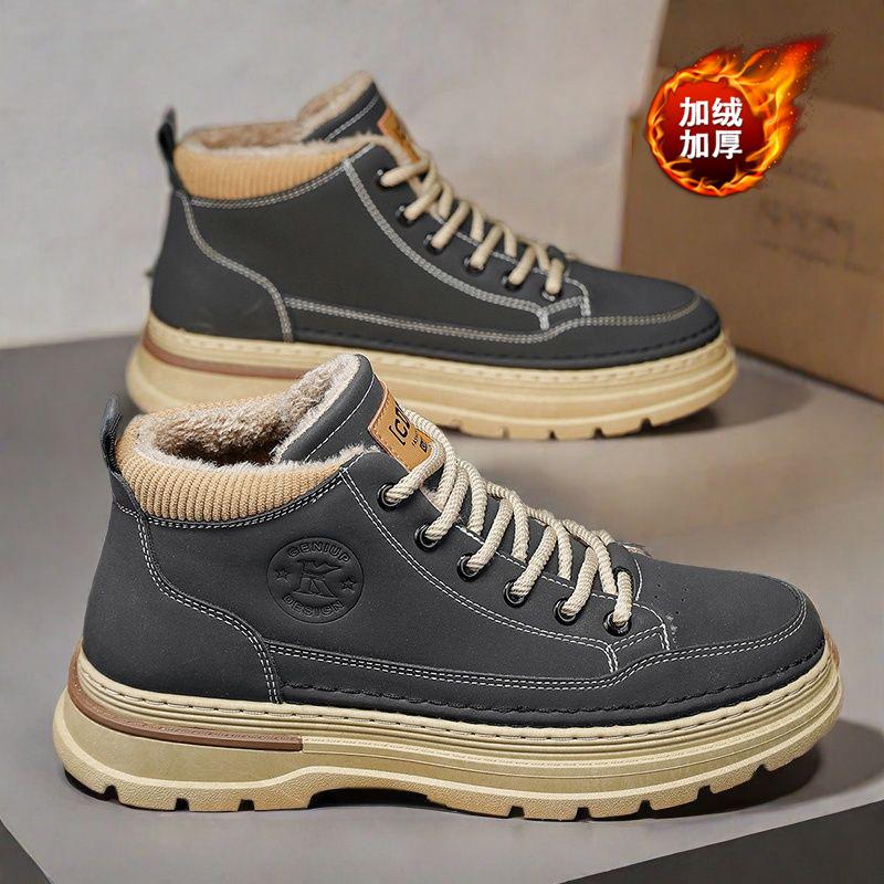 

Ботинки Мартина мужские зимние бархатные утепленные термохлопковые ботинки мужские высокие кожаные ботинки на толстой подошве уличные сноубутсы 39