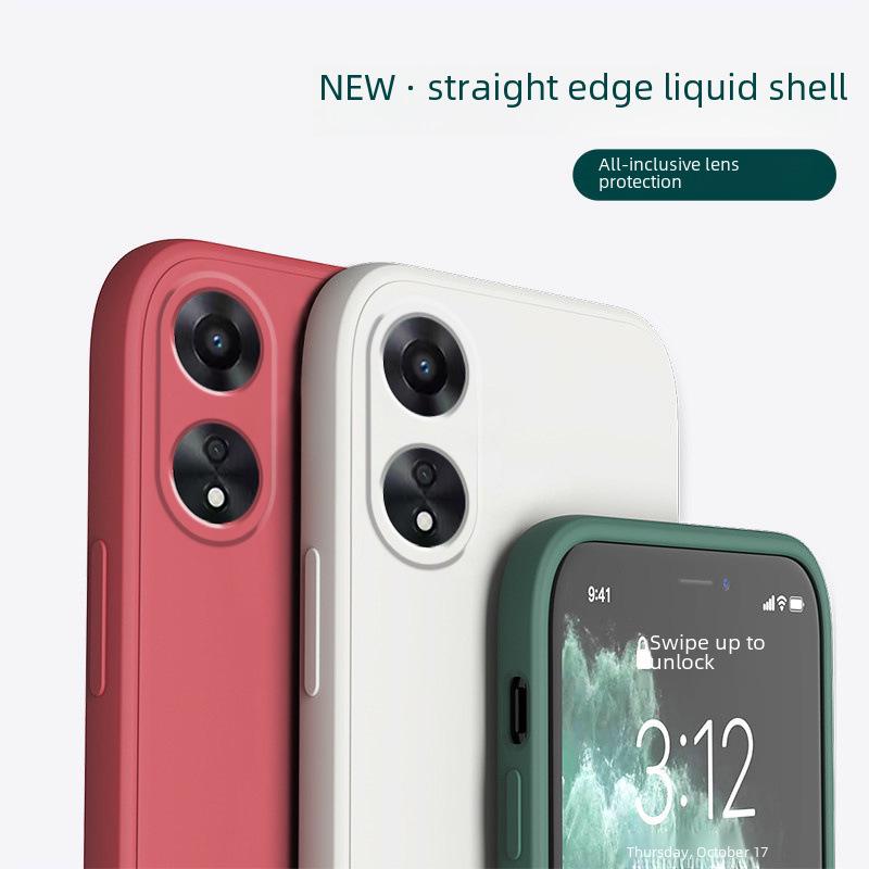 Compatible with OPPO A58: New Liquid Silicone Soft Case - Full Coverage Protective Cover