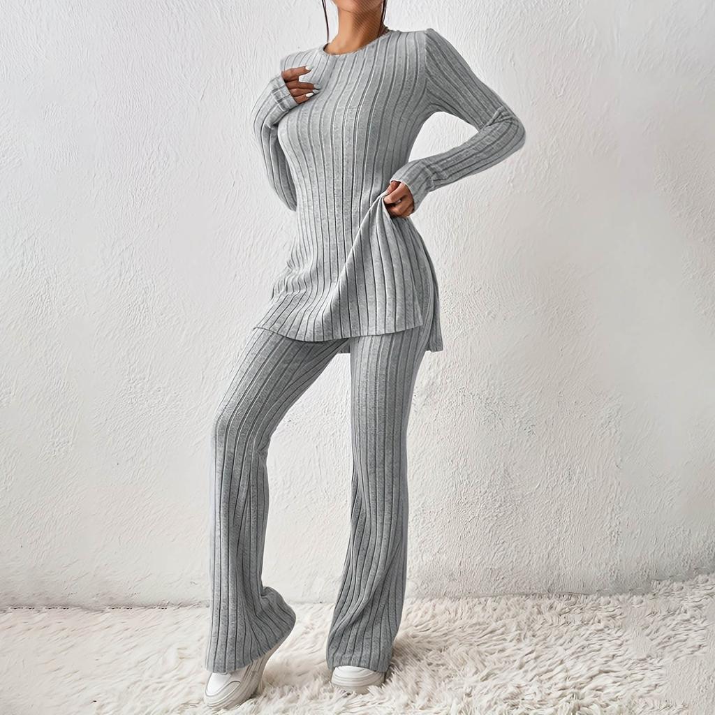 Women's Solid Color Sexy Casual Slim New Fashion Feminine Suit Two-piece Set