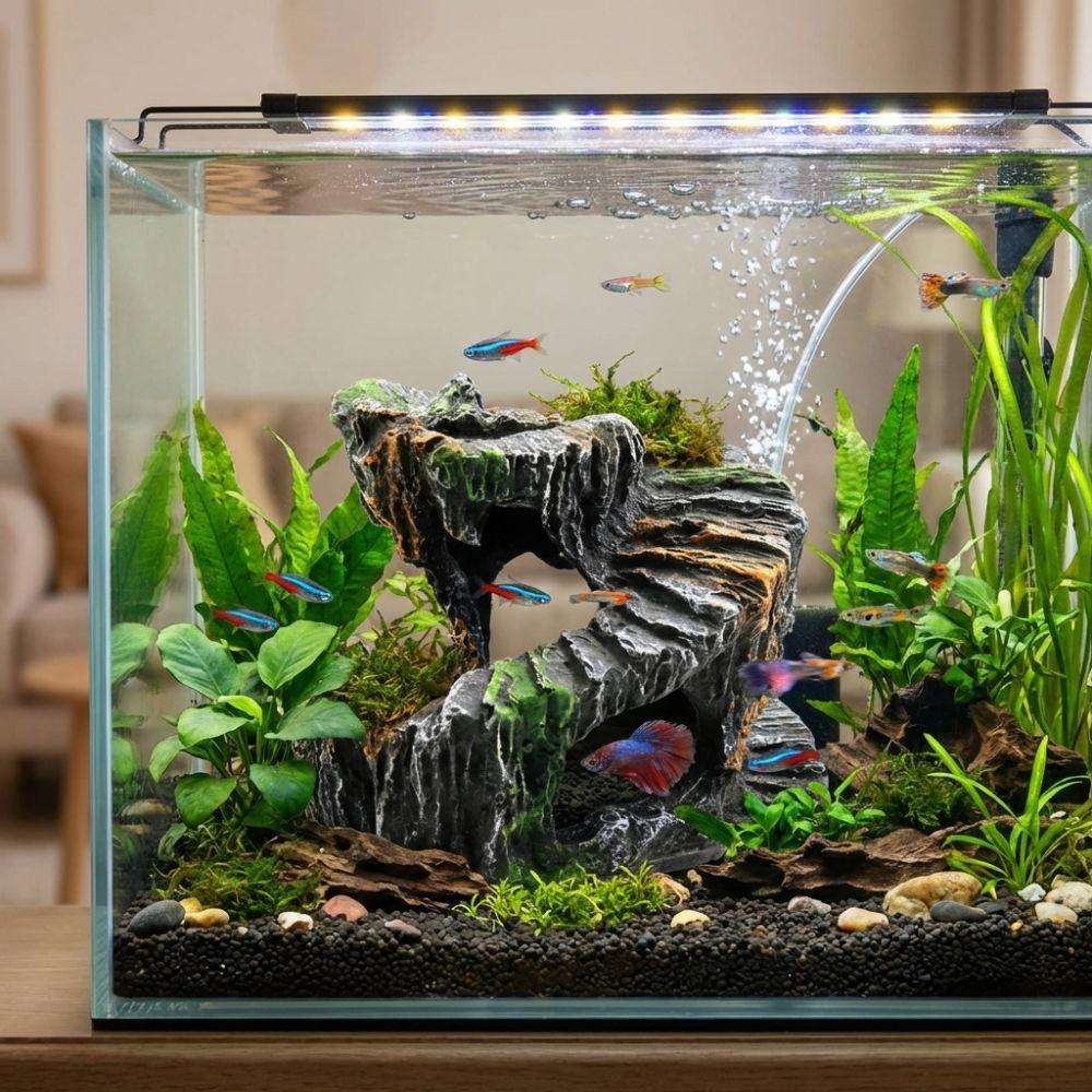 Non-Toxic Turtle Basking Platform Resin Reptile Hiding Cave  Aquarium Decoration