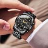 PINDOWS Analog Quartz Watch with Day and Date Stainless Steel Water Resistant for Daily Use Men's Display, Band,