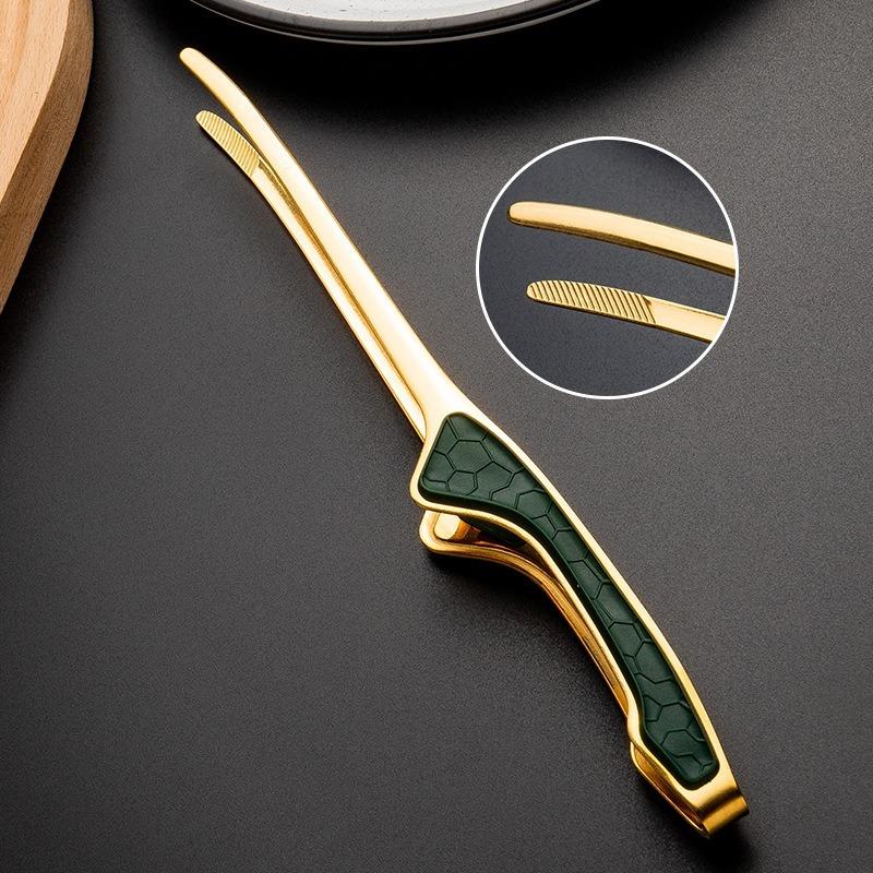 1pcs Stainless Steel Barbecue Clip Anti Scalding Anti Slip Bright Light Self- Restaurant Steak Clip