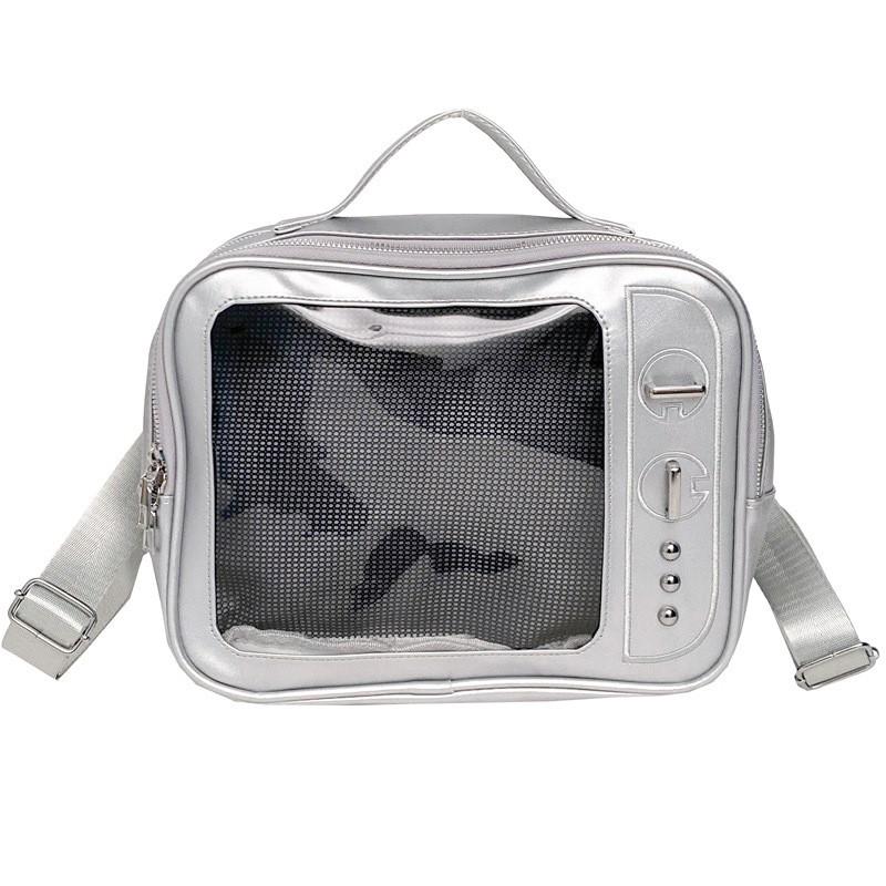 

New Cute Transparent Pain Bag Student Backpack Large-capacity Handbag Casual All-matching Shoulder Women s срібний