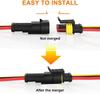 10pcs 5 Sets Waterproof Automotive Male Female Electrical Connectors Plug 2-Pin Way With Wire For Car Motorcycle Scooter Marine